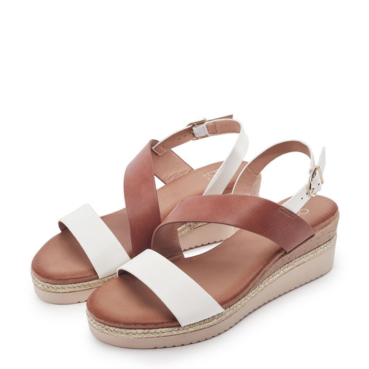 Joani Tan - White Porvair Sandals