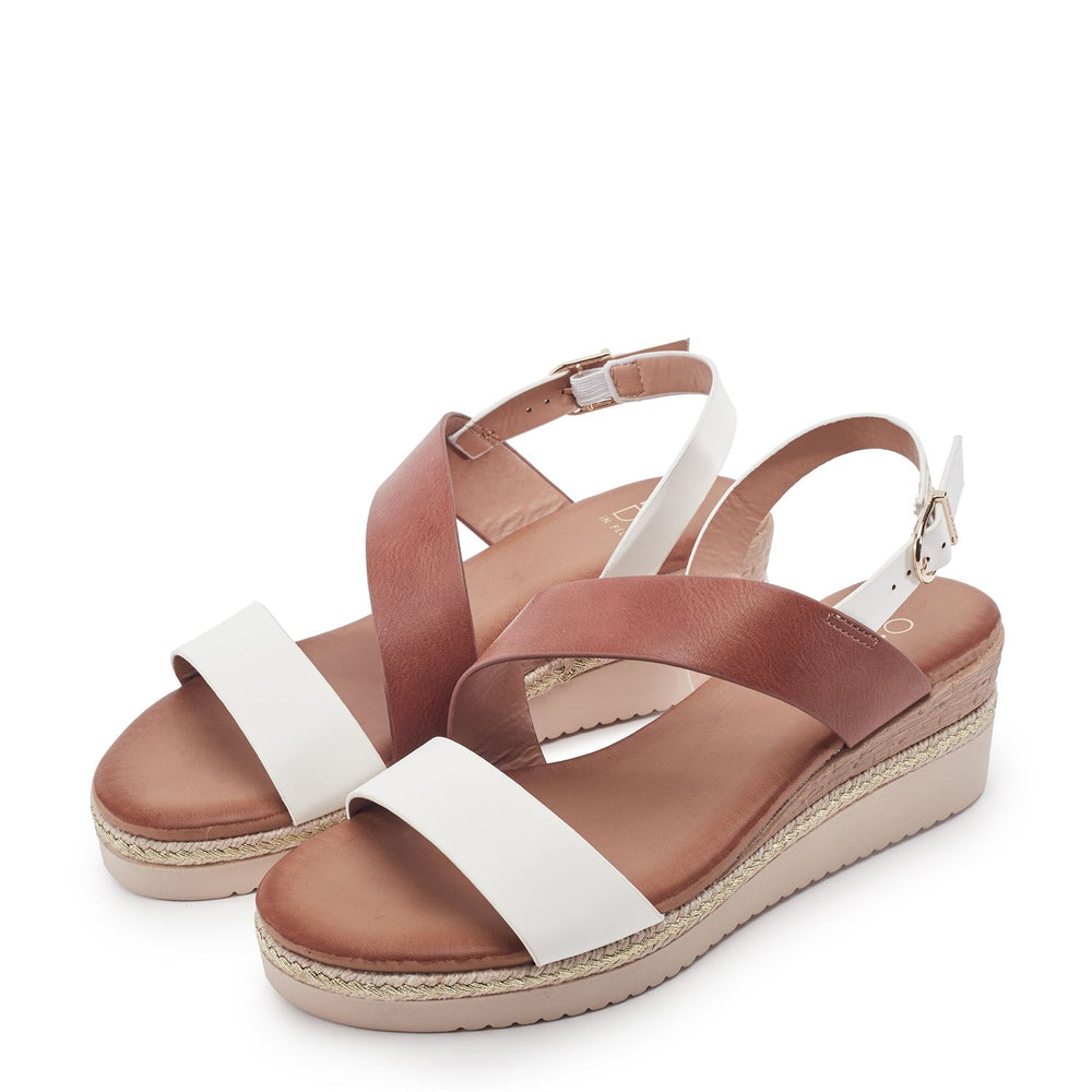 Joani Tan - White Porvair Sandals