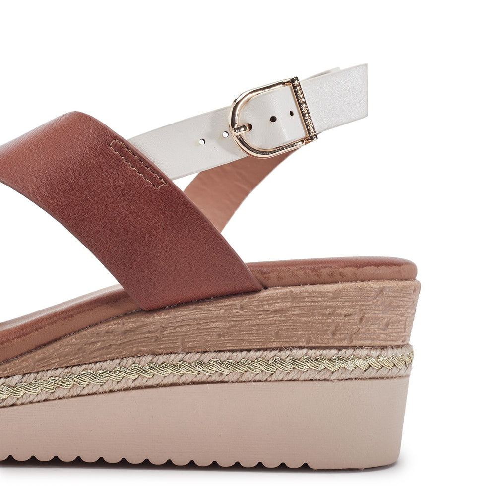 Joani Tan - White Porvair Sandals