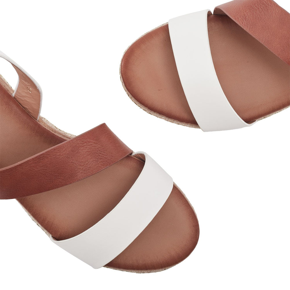 Joani Tan - White Porvair Sandals
