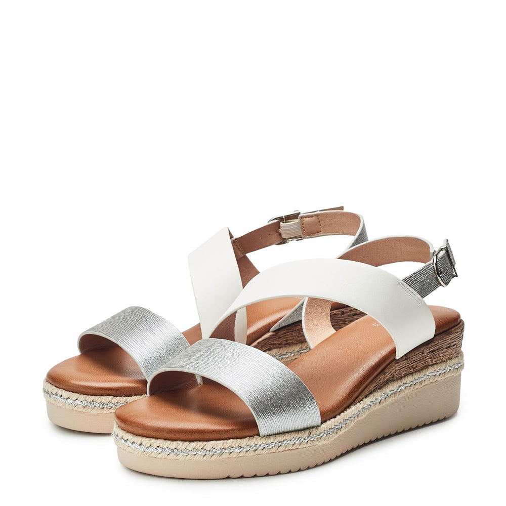 Joani White - Silver Porvair Sandals