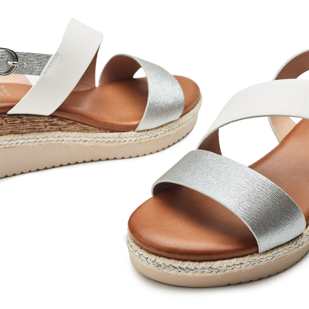 Joani White - Silver Porvair Sandals