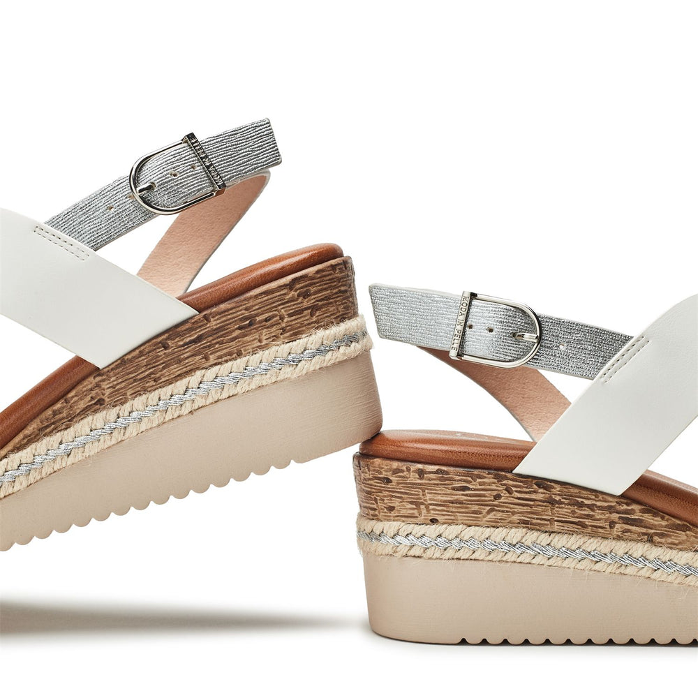 Joani White - Silver Porvair Sandals