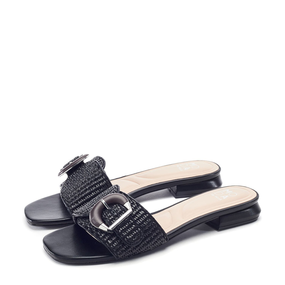 Juletta Black Textile Sandals