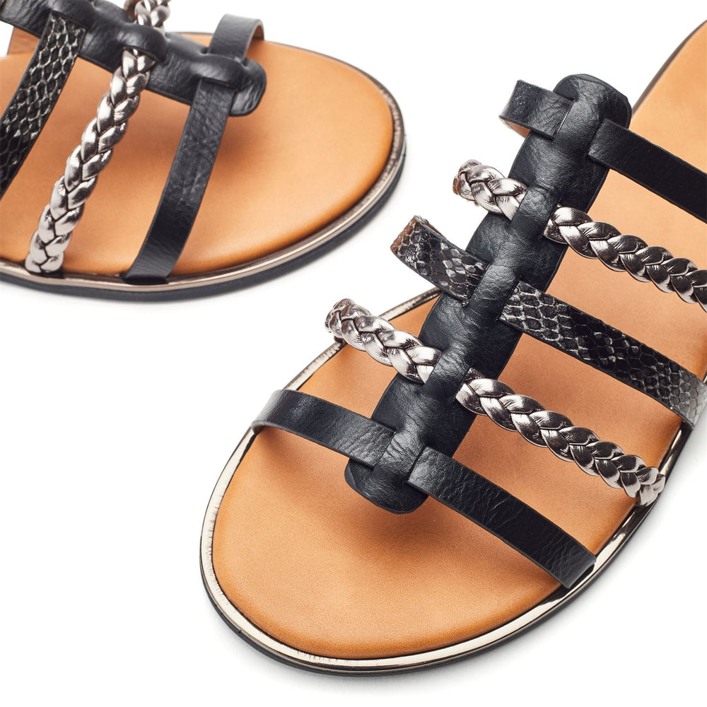 Junie Black Porvair Sandals