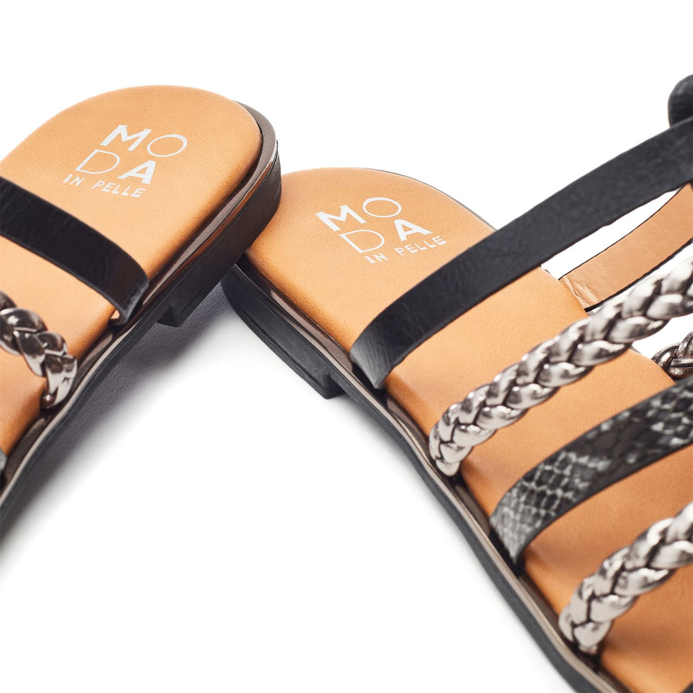 Junie Black Porvair Sandals