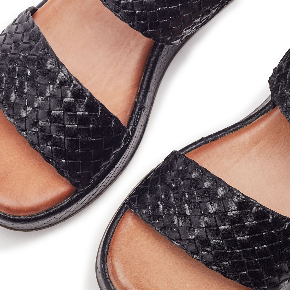 Kaccia Black Leather Sandals