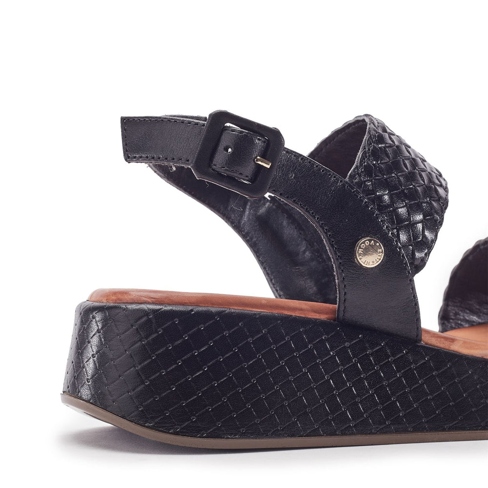 Kaccia Black Leather Sandals