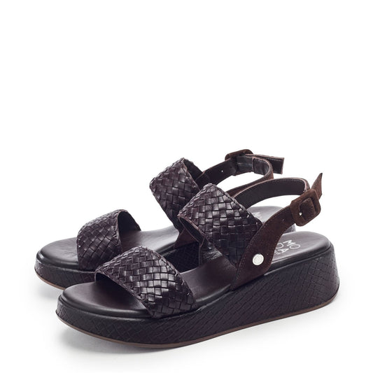 Kaccia Dark Brown Leather Sandals