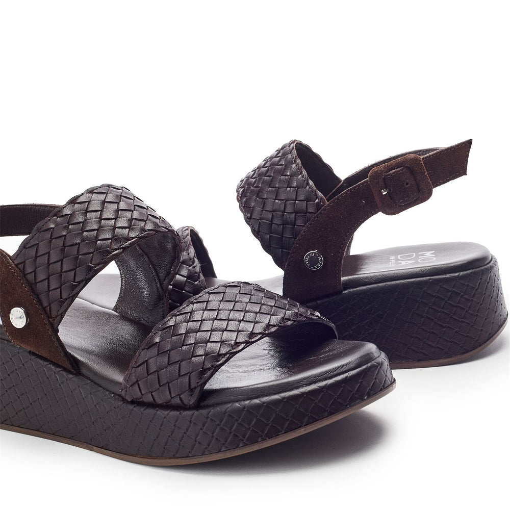 Kaccia Dark Brown Leather Sandals