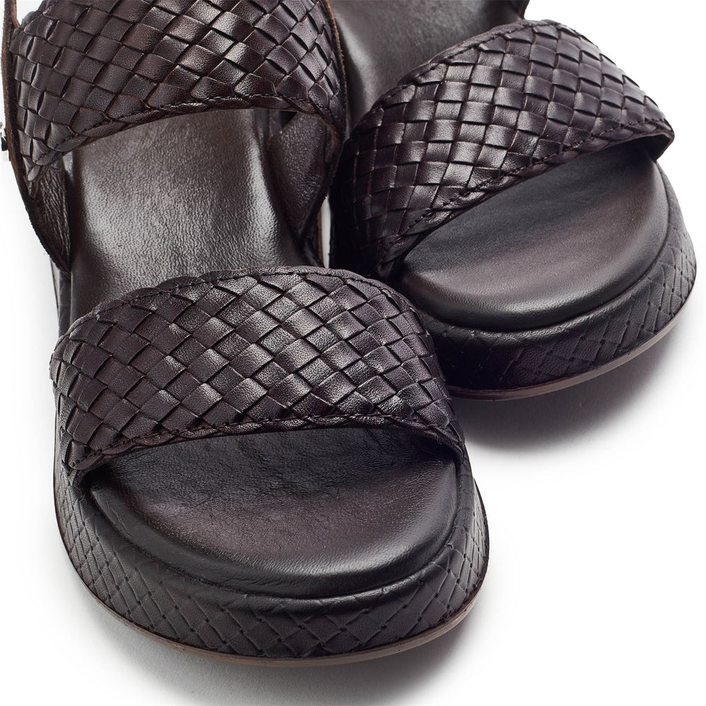 Kaccia Dark Brown Leather Sandals