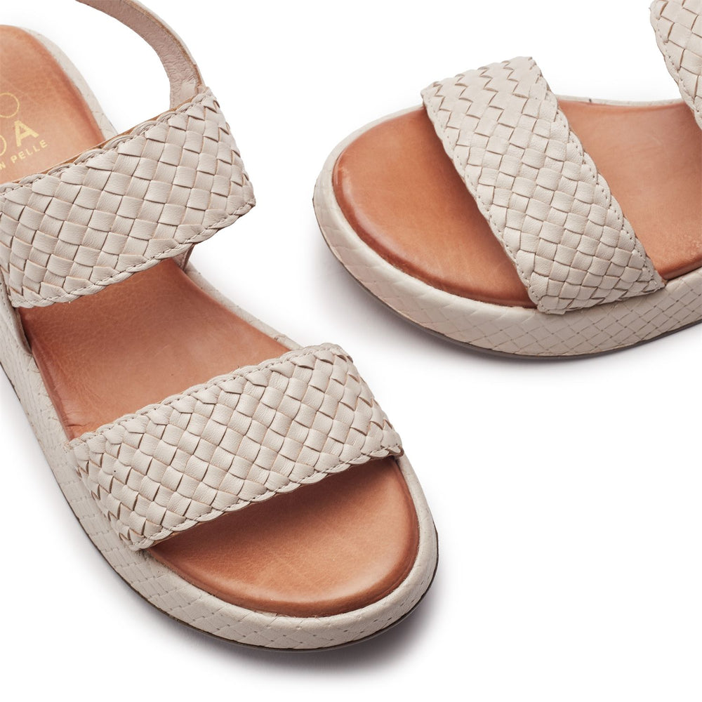 Kaccia Off White Leather Sandals