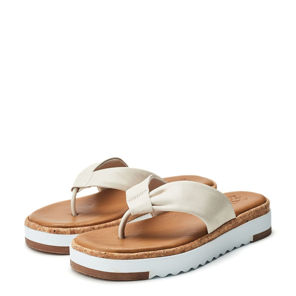 Kadence Off White Leather Sandals
