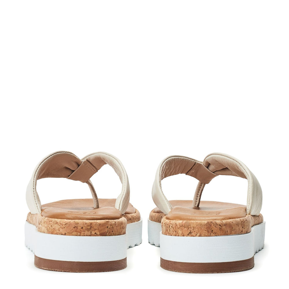 Kadence Off White Leather Sandals