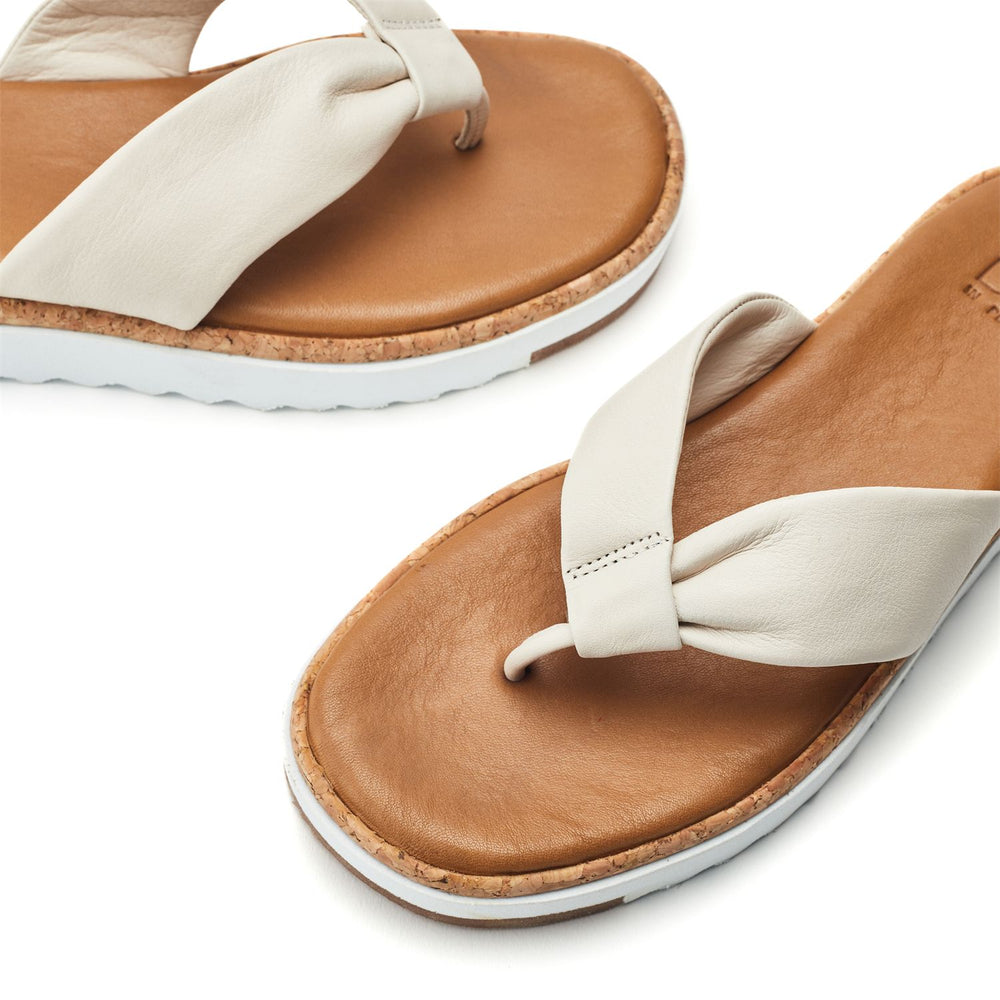 Kadence Off White Leather Sandals
