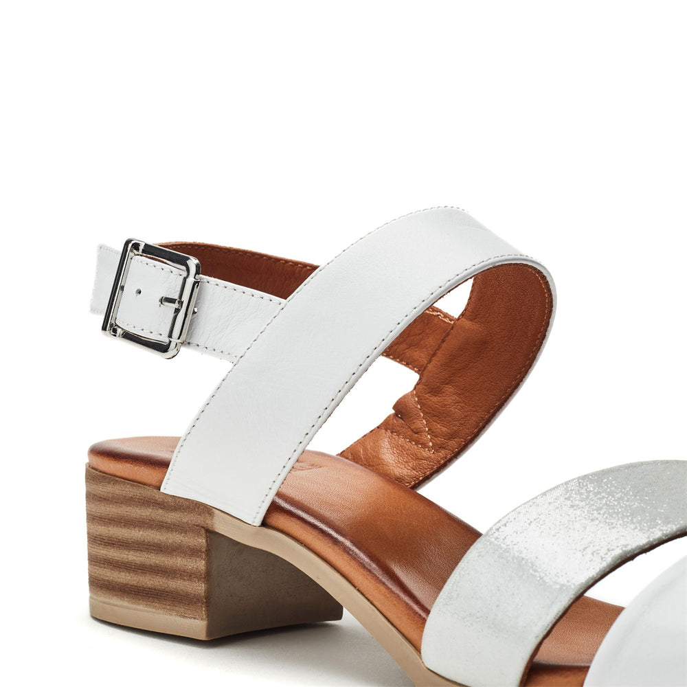 Kala White Leather Sandals