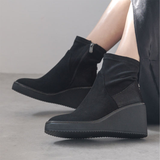Kallie Black Alcantara Boots