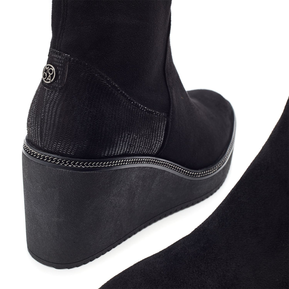 Kallie Black Alcantara Boots