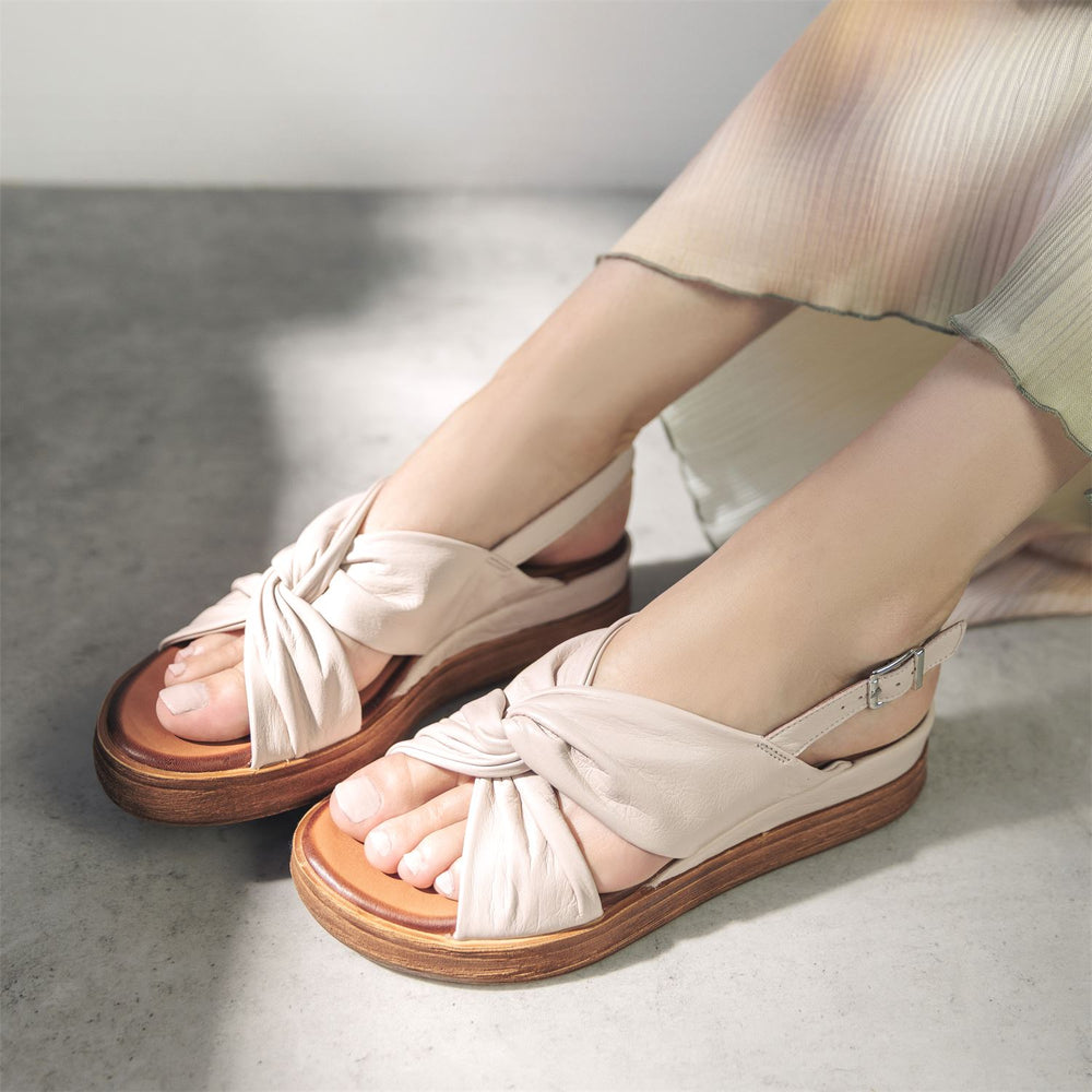 Kalmia Off White Leather Sandals
