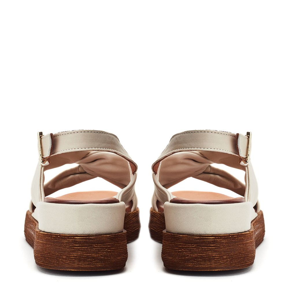 Kalmia Off White Leather Sandals