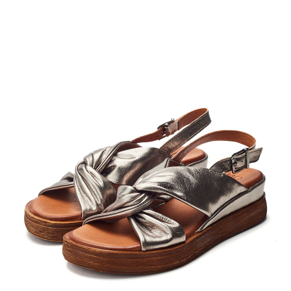 Kalmia Pewter Leather Sandals