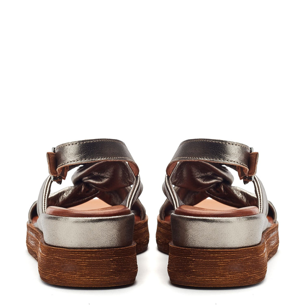 Kalmia Pewter Leather Sandals