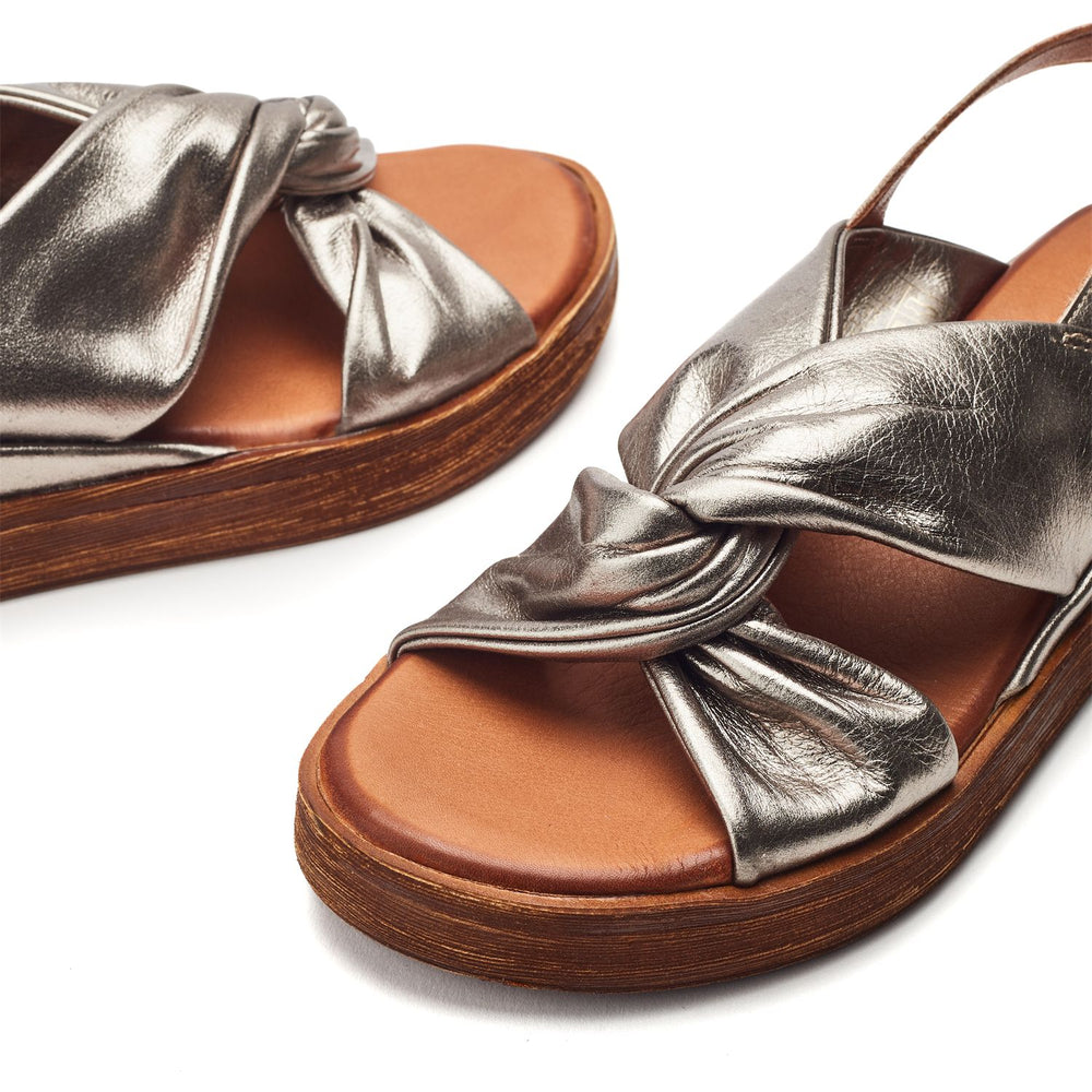 Kalmia Pewter Leather Sandals