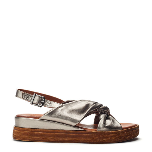 Kalmia Pewter Leather Sandals