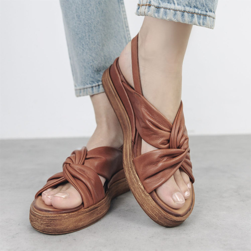 Kalmia Tan Leather Sandals