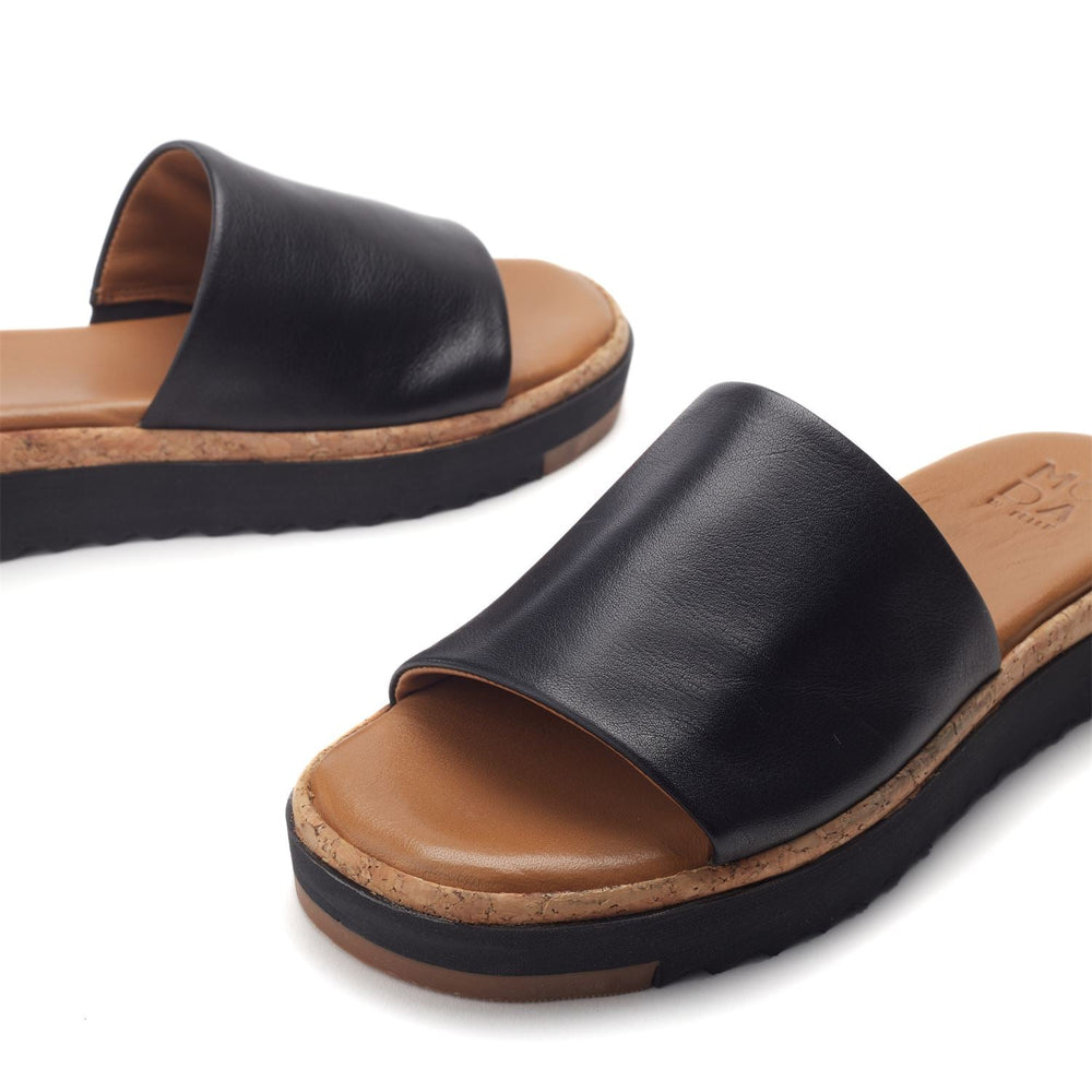 Kanzan Black Leather Sandals