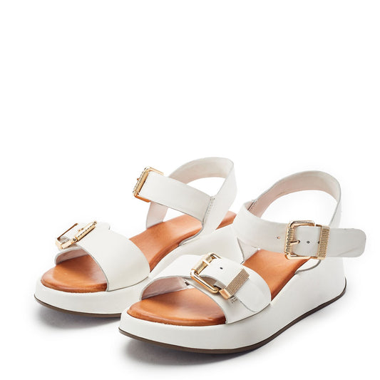 Kaprii White Leather Sandals