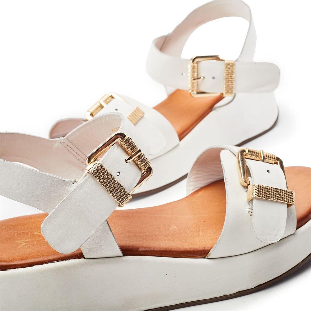 Kaprii White Leather Sandals