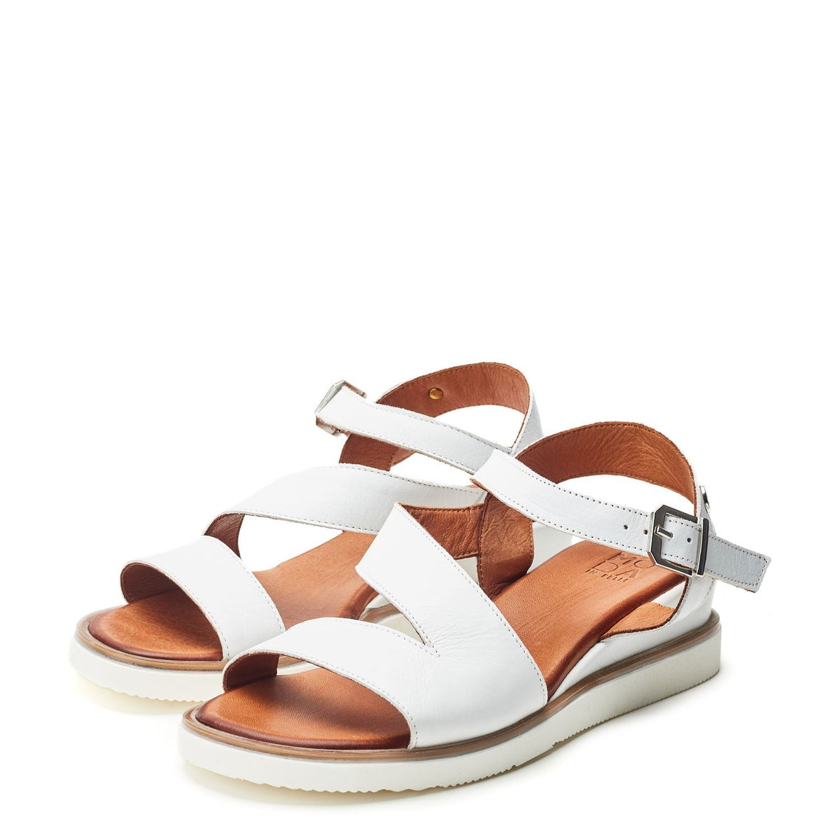 Kapur White Leather Sandals