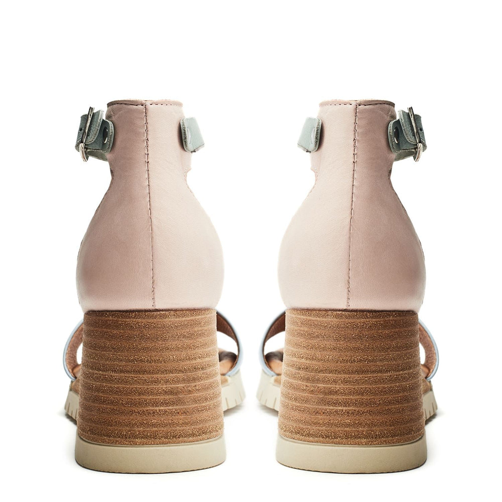 Karia Light Blue Leather Sandals