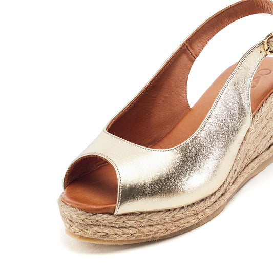 Karisa Gold Leather Sandals