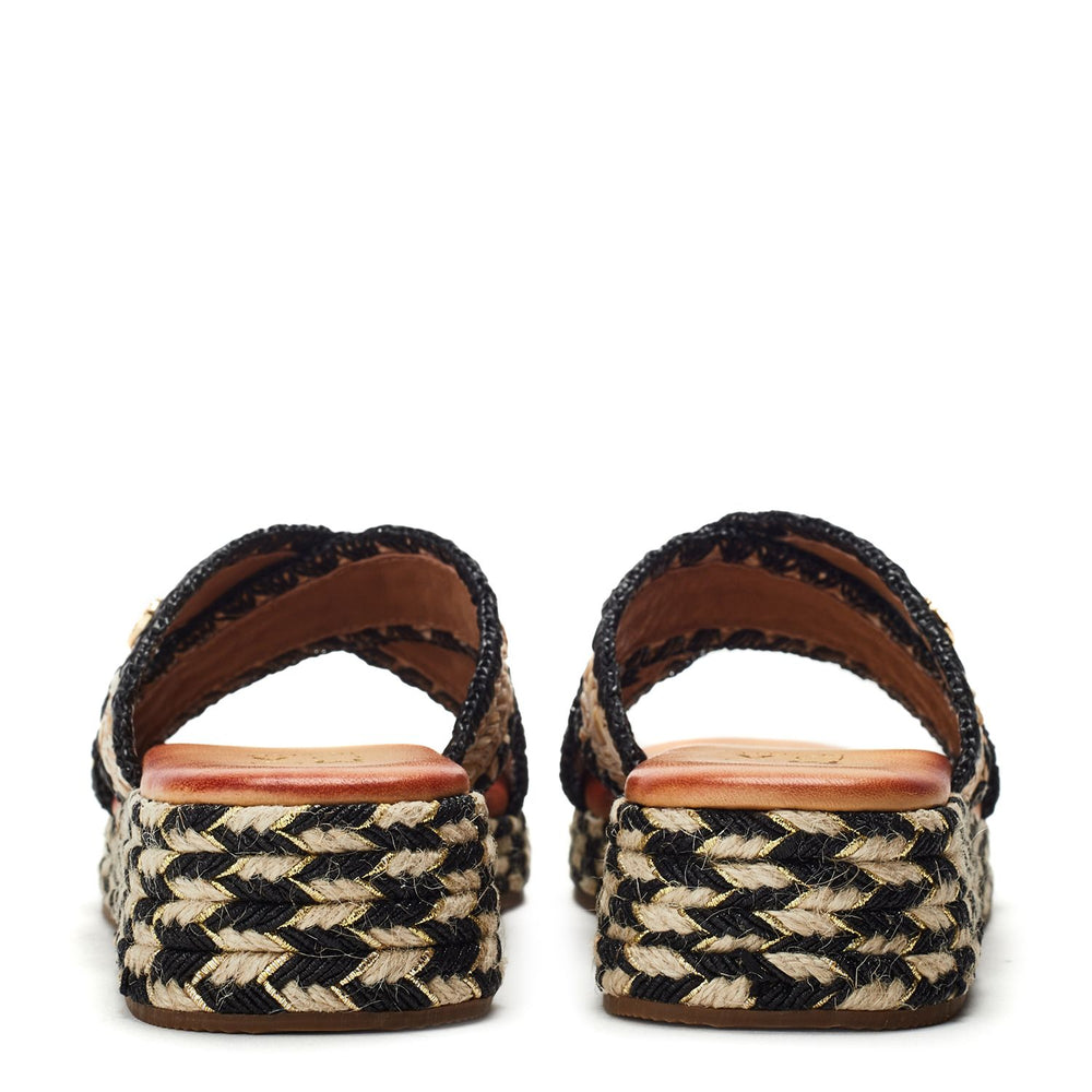 Karri Black Textile Sandals