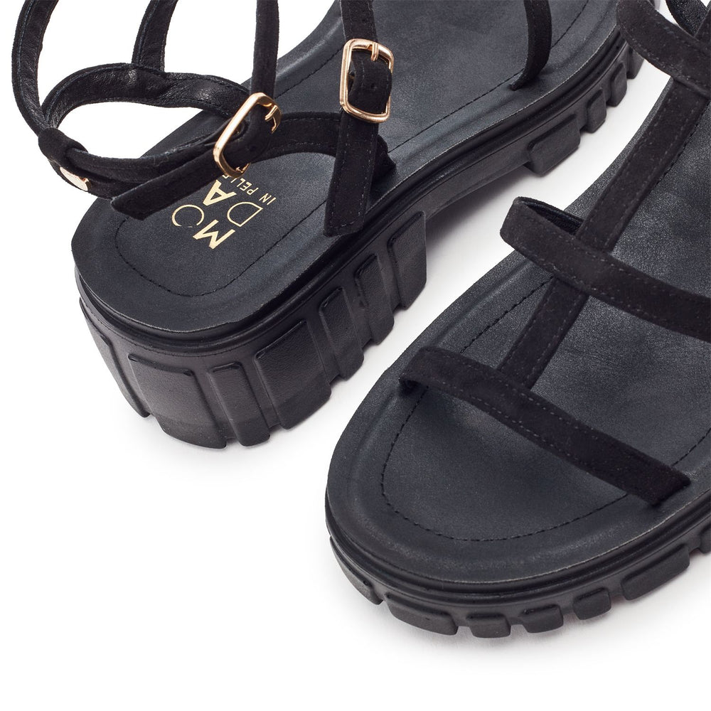 Karyna Black Alcantara Sandals