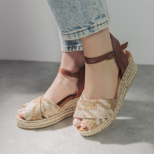 Kassia Tan Textile Sandals