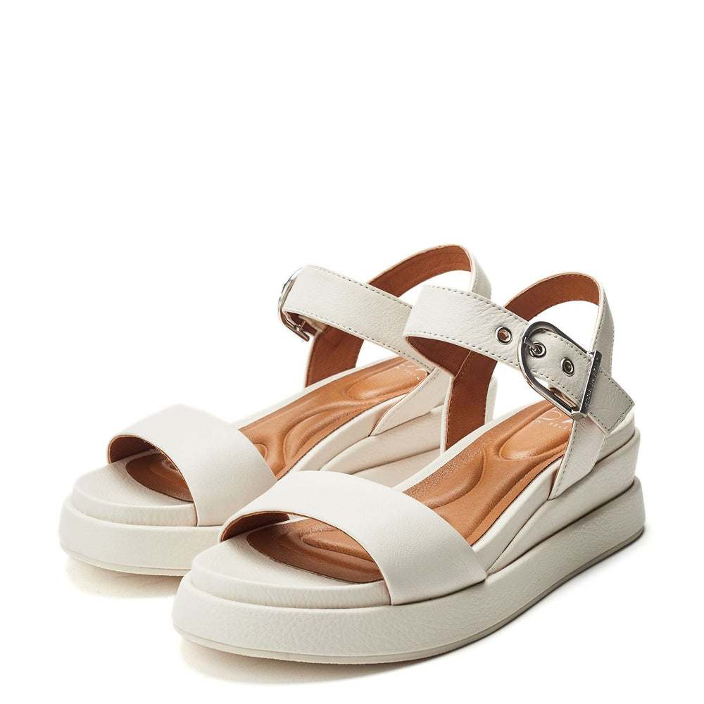 Katlin White Leather Sandals