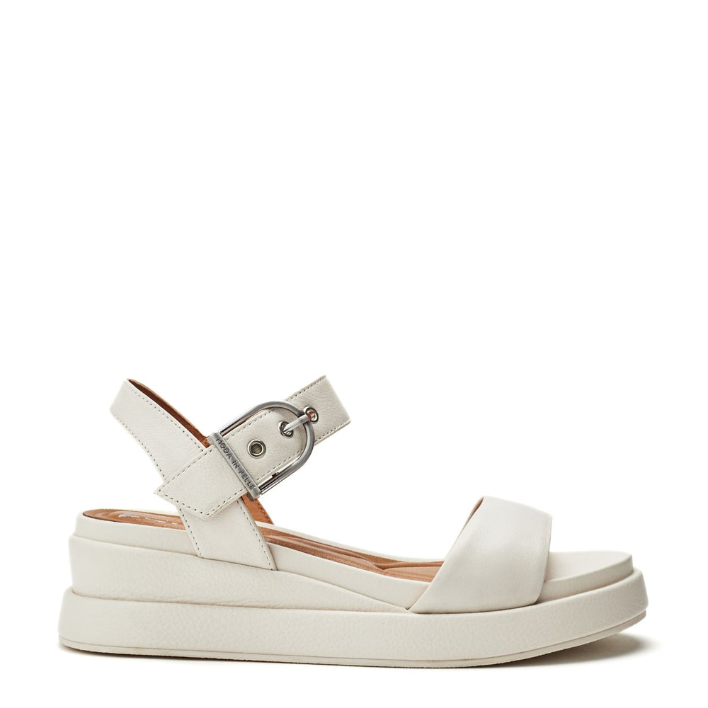 Katlin White Leather Sandals