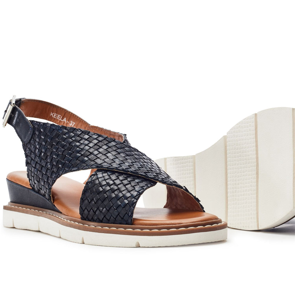Keela Navy Leather Sandals