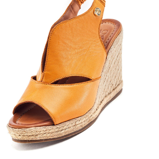 Keerah Orange Leather Sandals