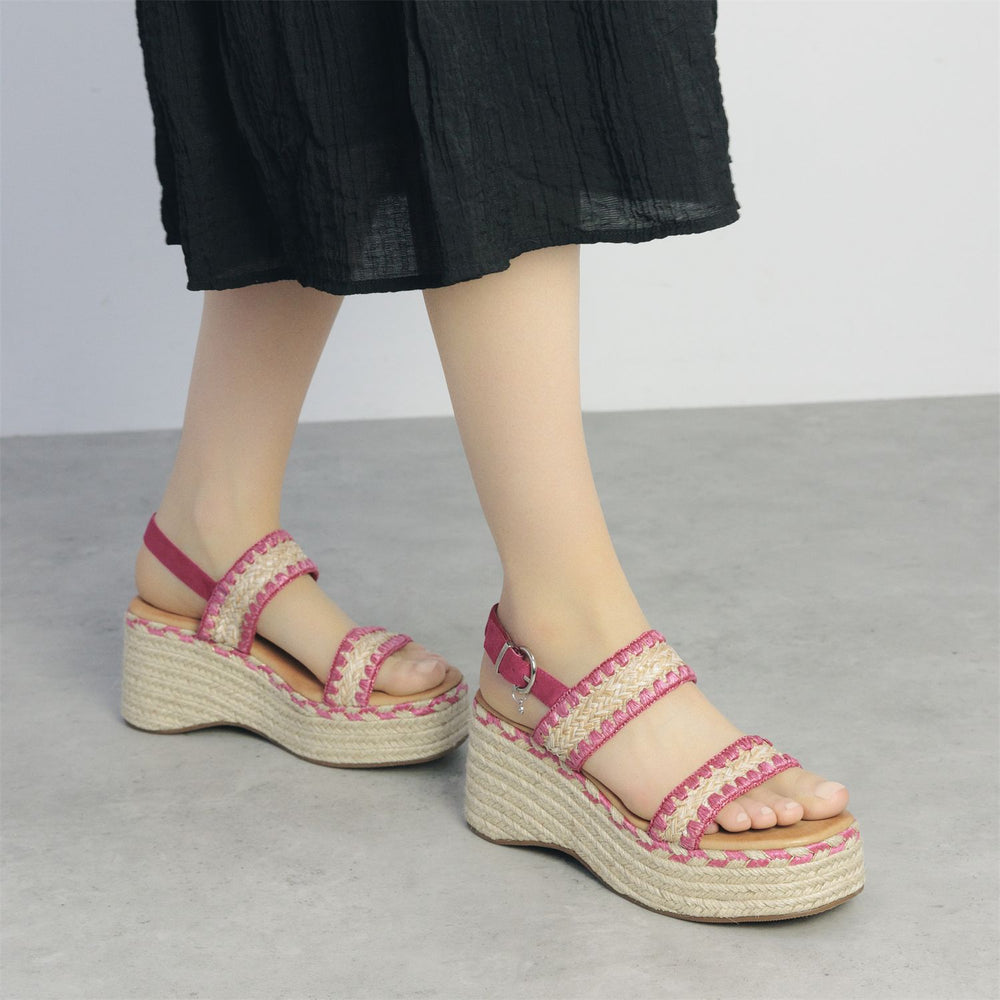 Kelila Pink Textile Sandals