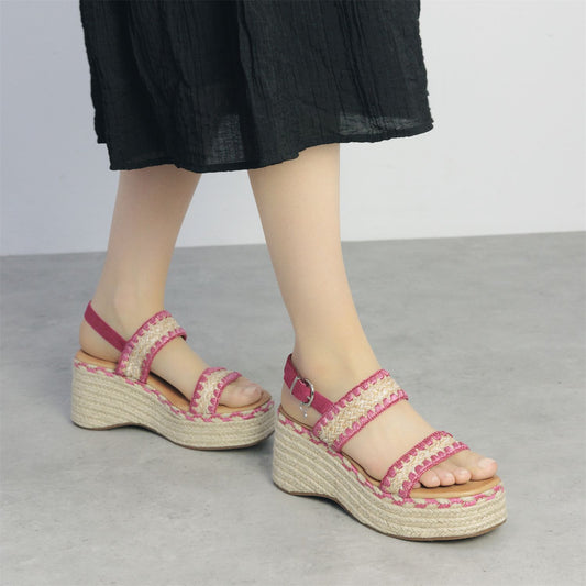 Kelila Pink Textile Sandals