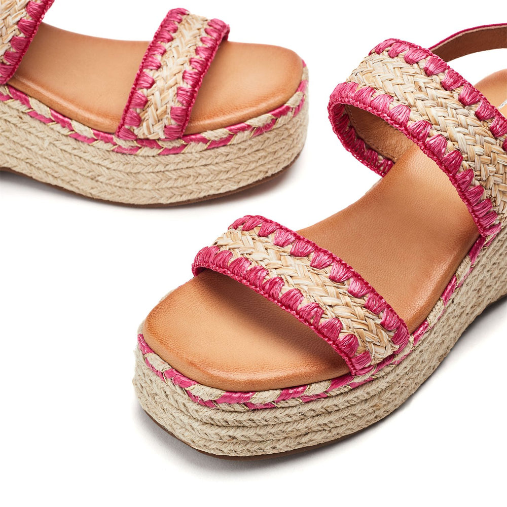 Kelila Pink Textile Sandals