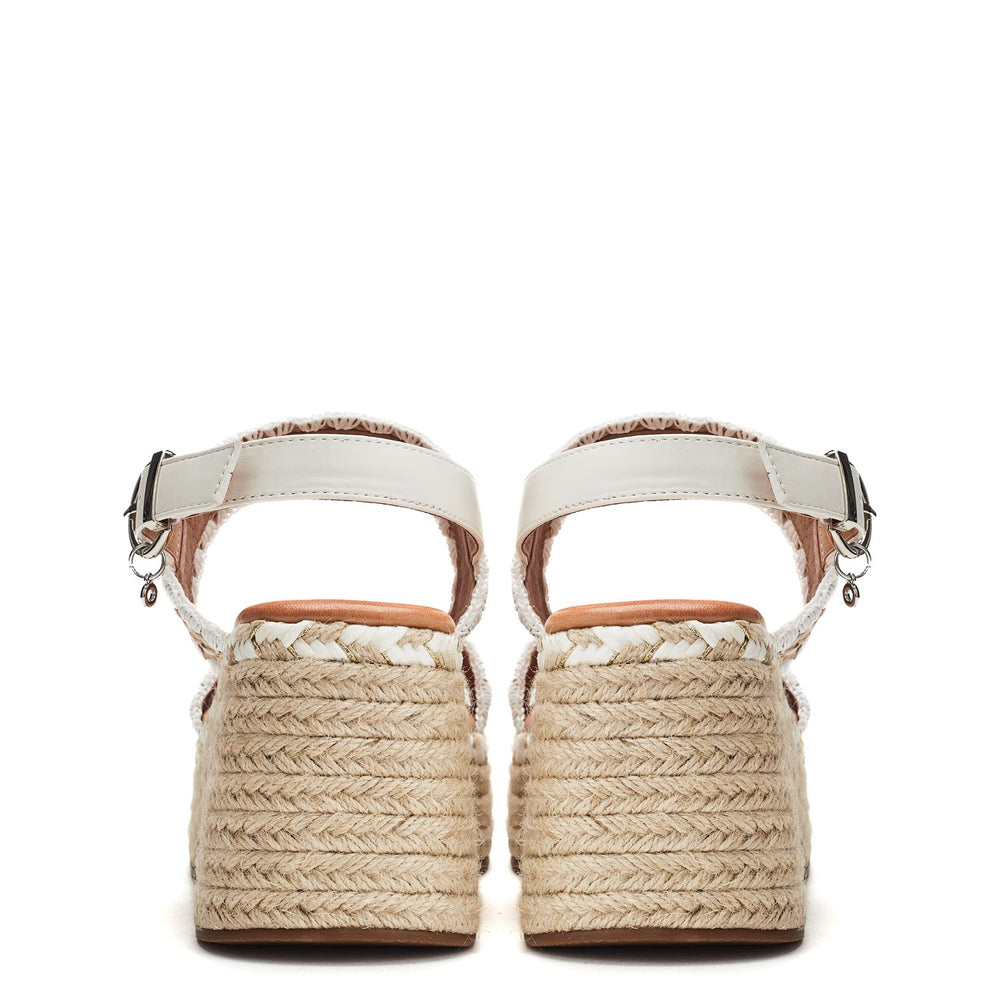 Kelila White Textile Sandals