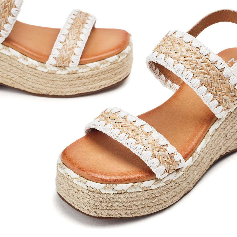 Kelila White Textile Sandals