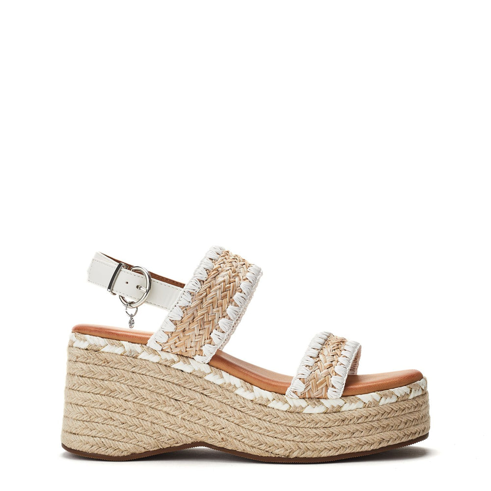 Kelila White Textile Sandals