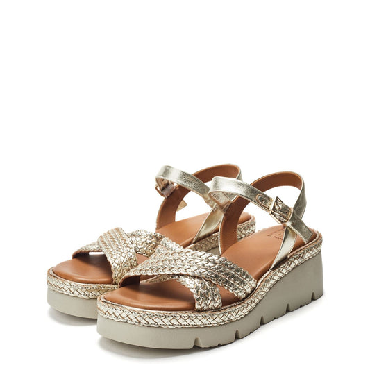 Keroya Gold Leather Sandals