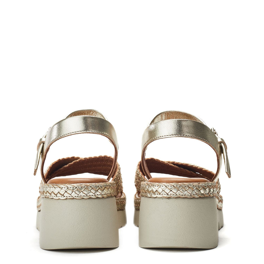 Keroya Gold Leather Sandals